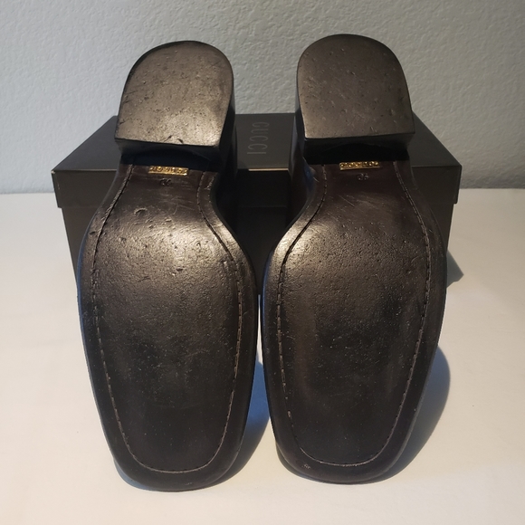 Gucci Mens Lace Up Dress Shoes, Dark Brown, Leather Soles, Size 9. - Picture 5 of 6